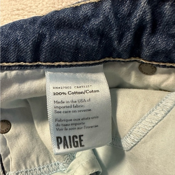 PAIGE Distressed Cut Off Jean Shorts Light Wash Button Fly - Picture 11 of 12